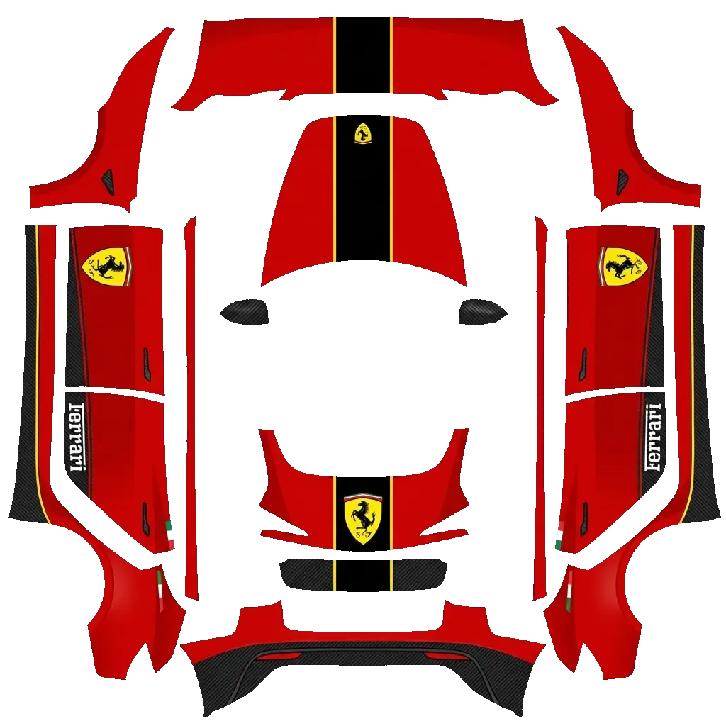 Tesla Model 3 (2024+) wrap design - Ferrari