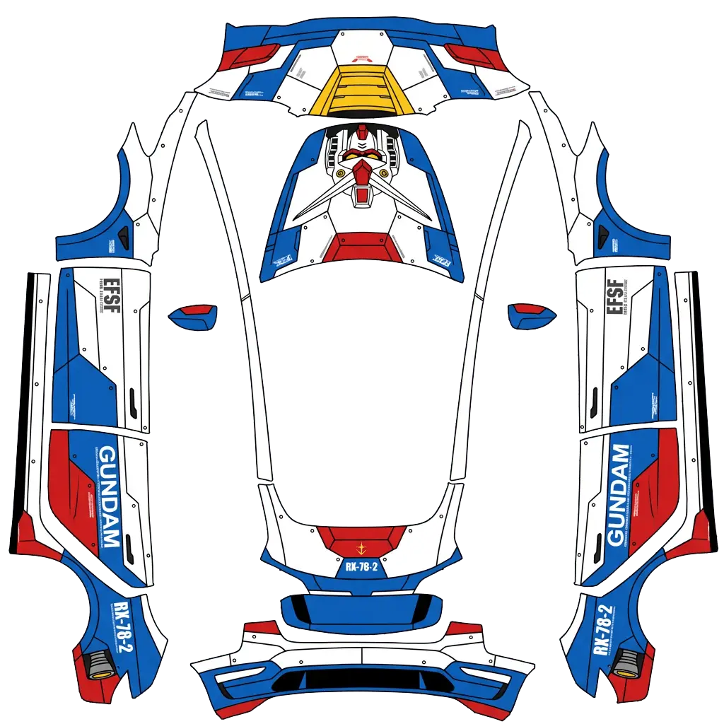 Tesla Model 3 wrap design - Gundam
