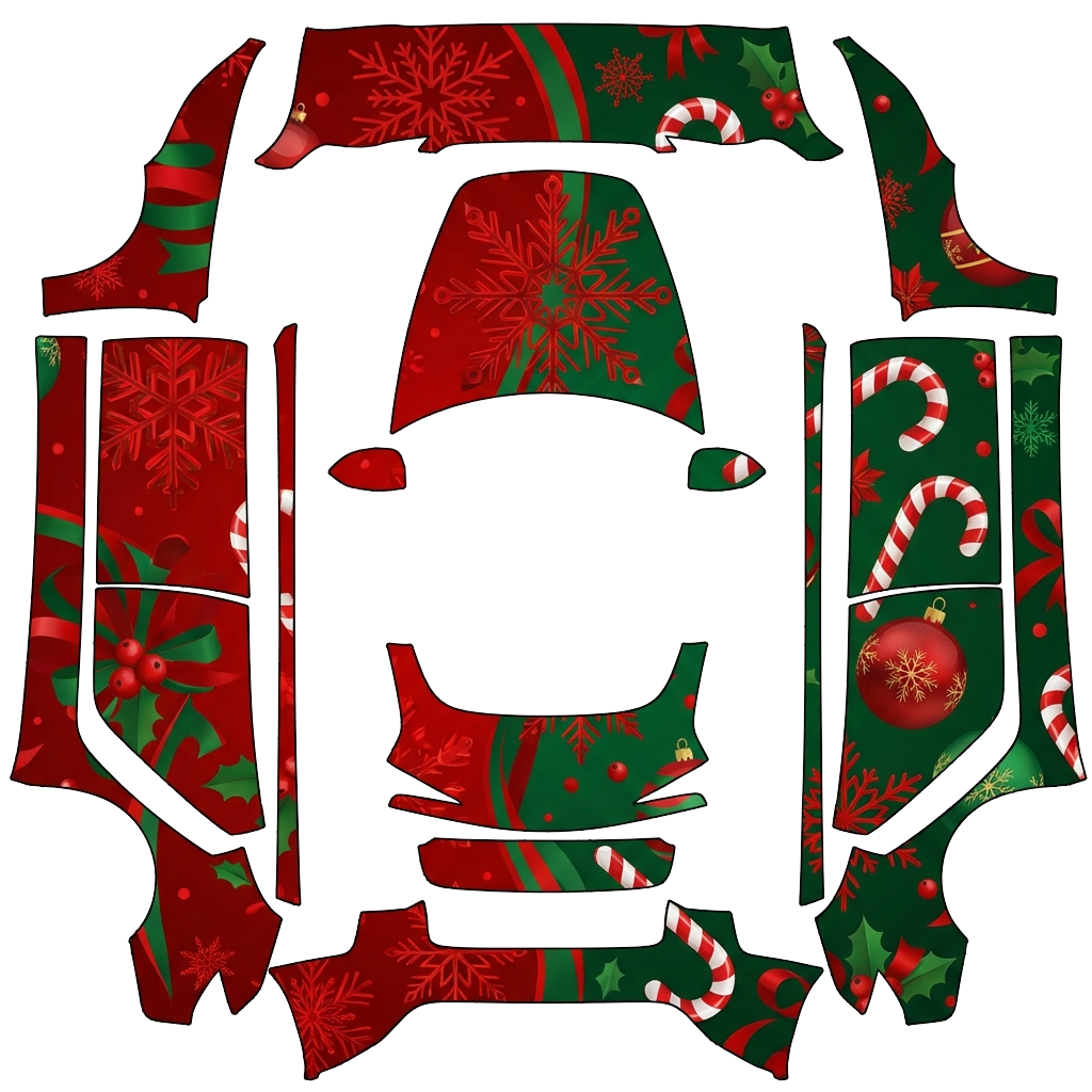 Tesla Model 3 (2024+) Standard & Premium with a Christmas wrap, 3D preview