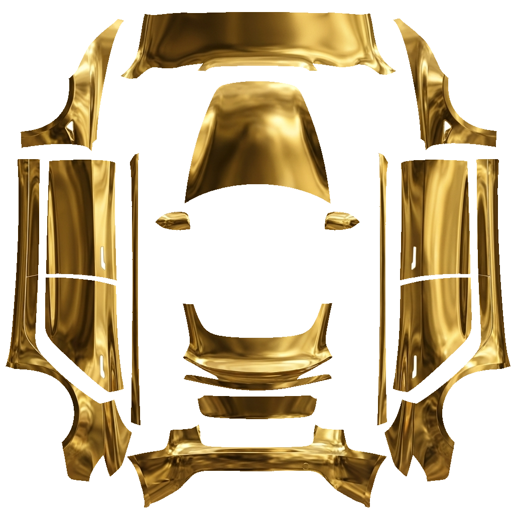 Tesla Model 3 (2024+) Standard & Premium with a Chrome gold wrap, 3D preview