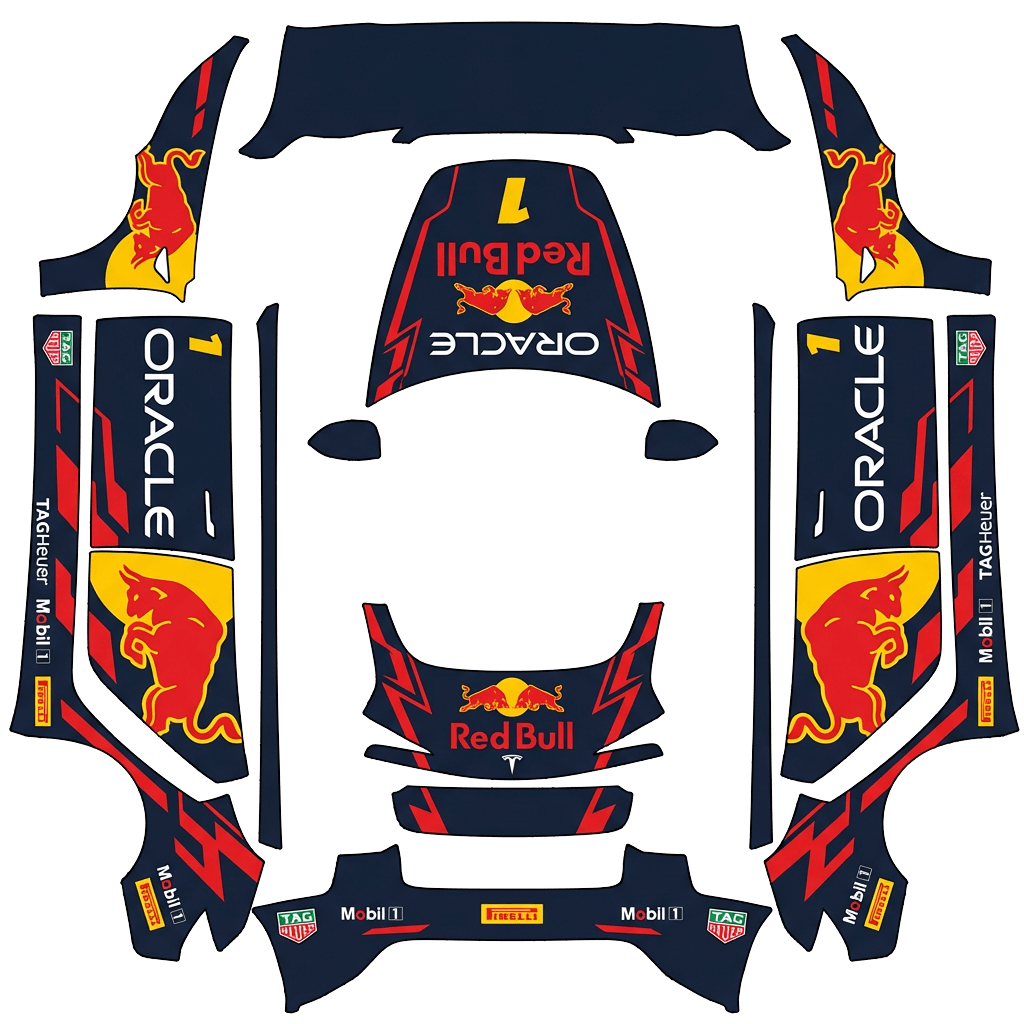 Tesla Model 3 (2024+) wrap design - F1 Red Bull raceing