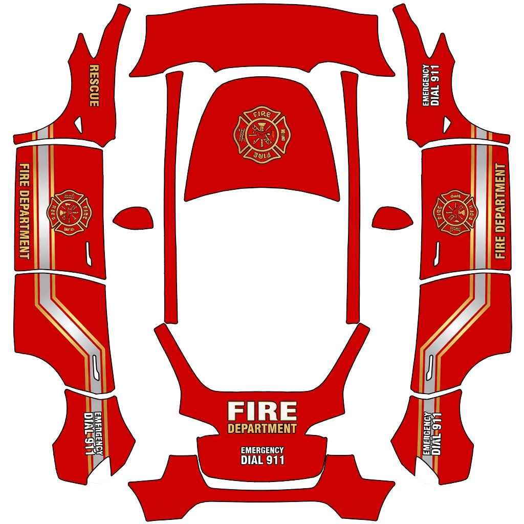 Flames Tesla Model Y wrap PNG - flat 1024x1024 wrap PNG template for Tesla Model Y Paint Shop