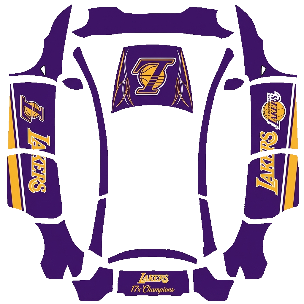 Tesla Model Y L with a LAKERS wrap, 3D preview