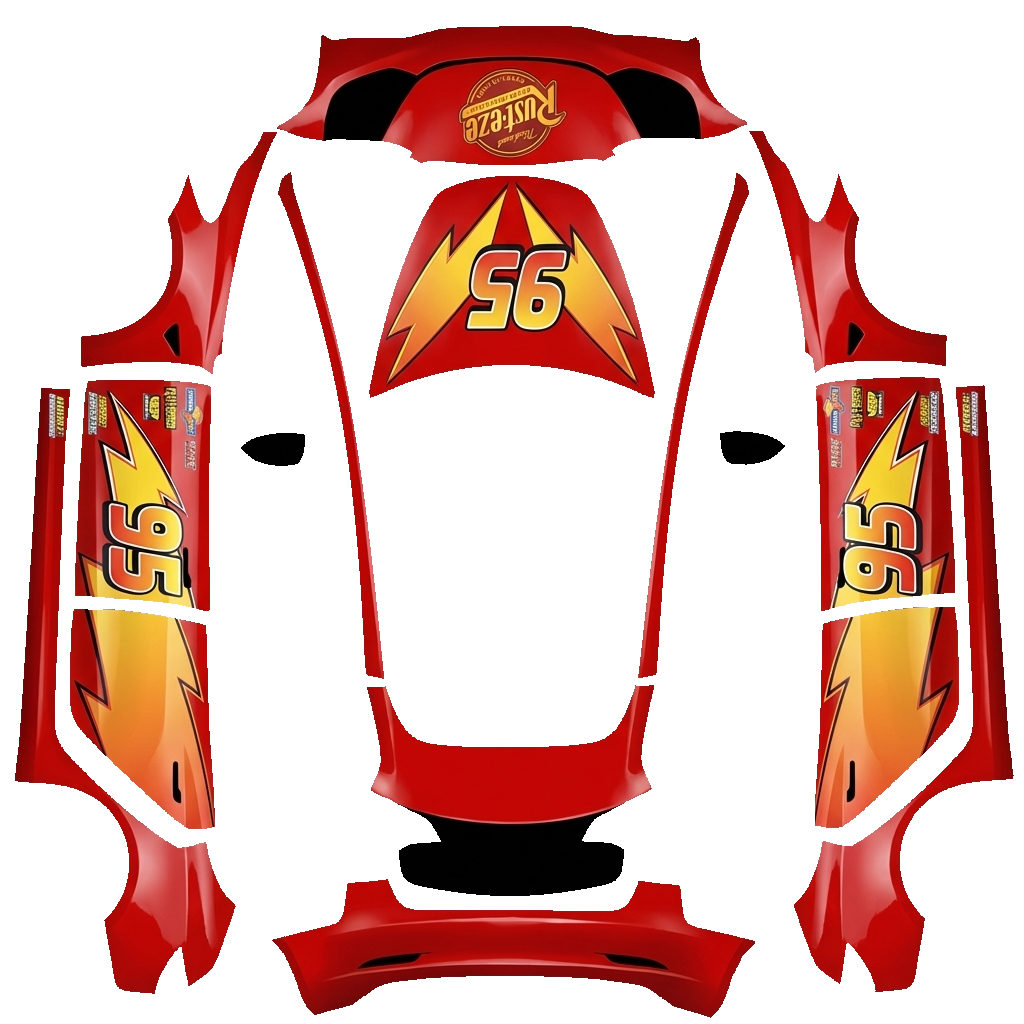 Lightning Mcqueen Tesla Model 3 wrap PNG - flat 1024x1024 wrap PNG template for Tesla Model 3 Paint Shop