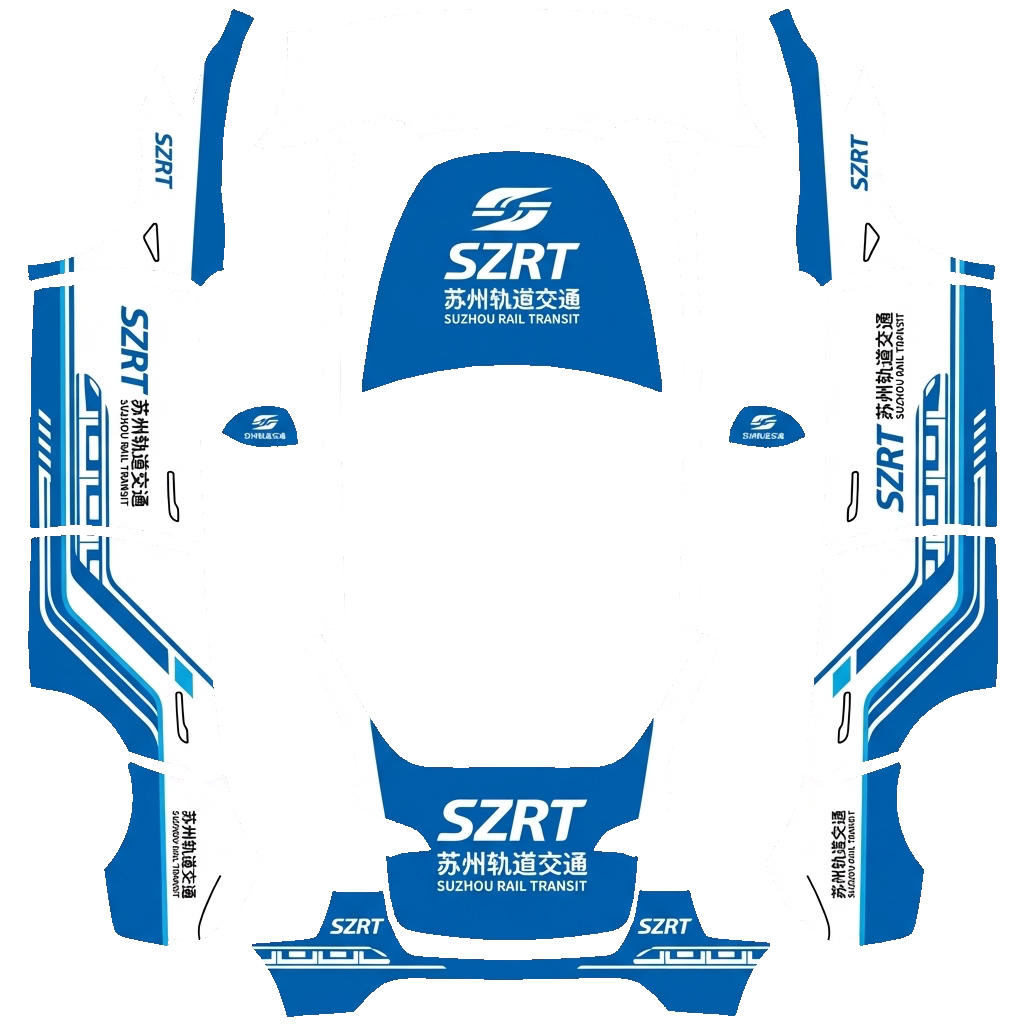 Tesla Model Y with a 想要印有苏州轨道交通logo的涂装 wrap, 3D preview