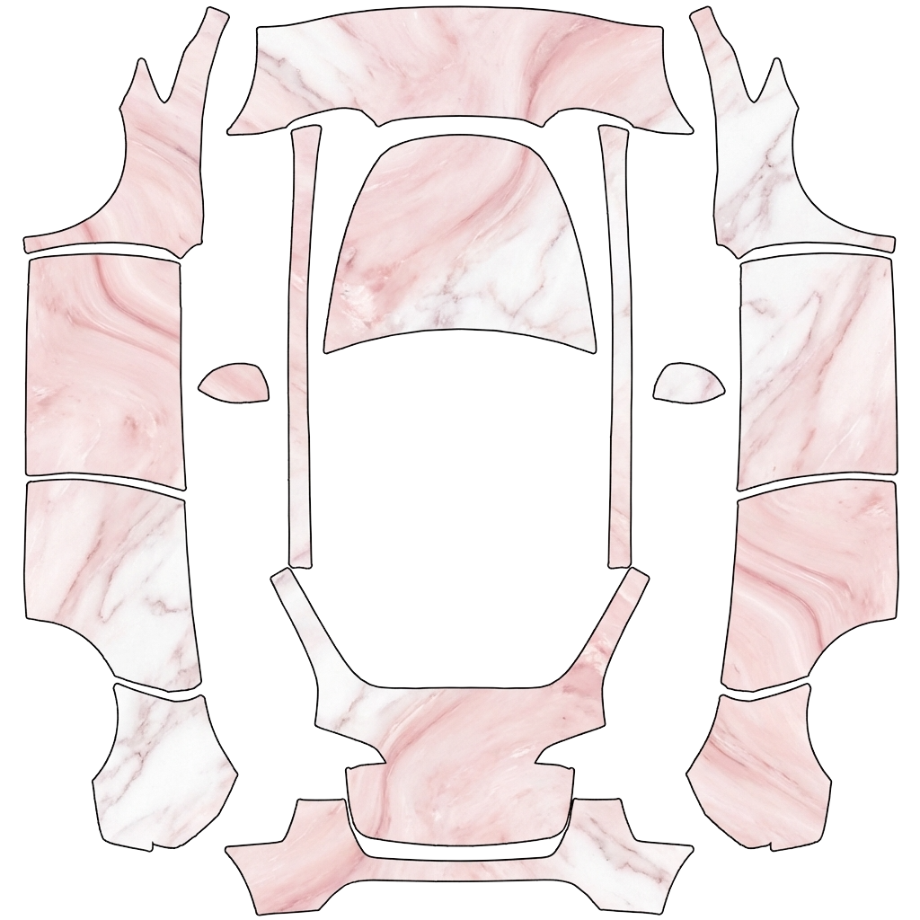 Tesla Model Y with a Marble pink and white wrap, 3D preview