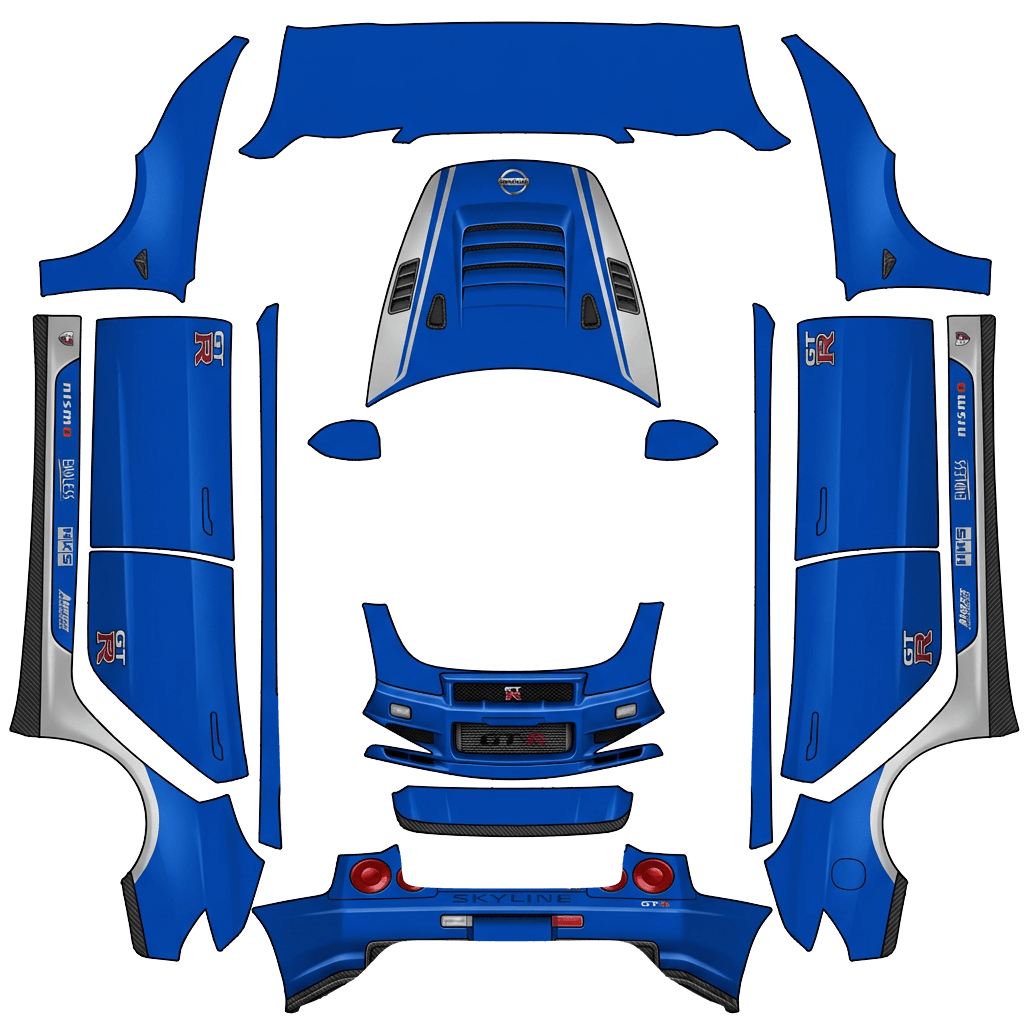 Model 3 (2024+) Standard & Premium Paint Shop wrap PNG - flat 1024x1024 wrap PNG template for Tesla Model 3 (2024+) Standard & Premium Paint Shop