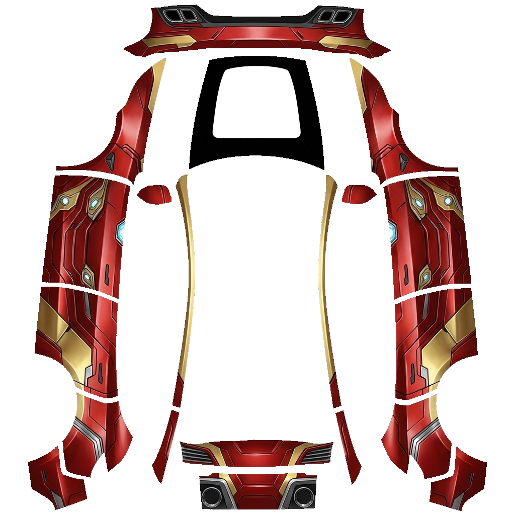 Model Y (2025+) Premium Paint Shop wrap PNG - flat 1024x1024 wrap PNG template for Tesla Model Y (2025+) Premium Paint Shop
