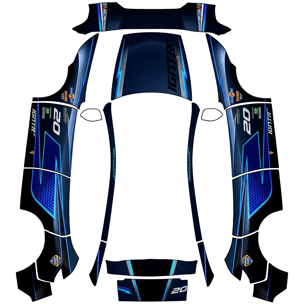 Tesla Model Y (2025+) Premium Paint Shop wrap, 3D preview