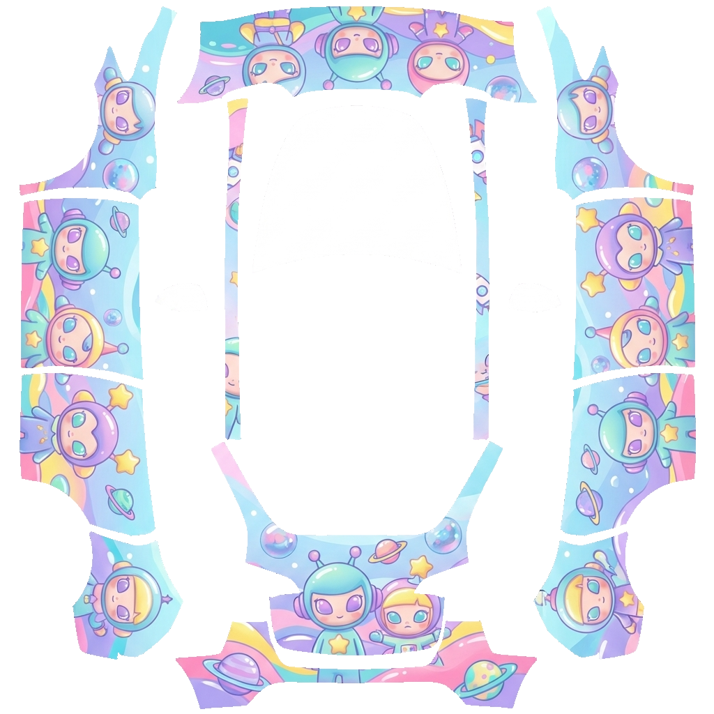 Model Y Paint Shop wrap PNG - flat 1024x1024 wrap PNG template for Tesla Model Y Paint Shop