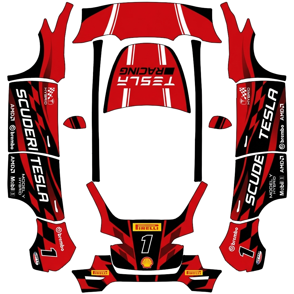 Model Y Paint Shop wrap PNG - flat 1024x1024 wrap PNG template for Tesla Model Y Paint Shop