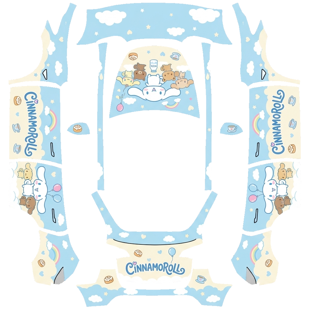 Model Y Paint Shop wrap PNG - flat 1024x1024 wrap PNG template for Tesla Model Y Paint Shop