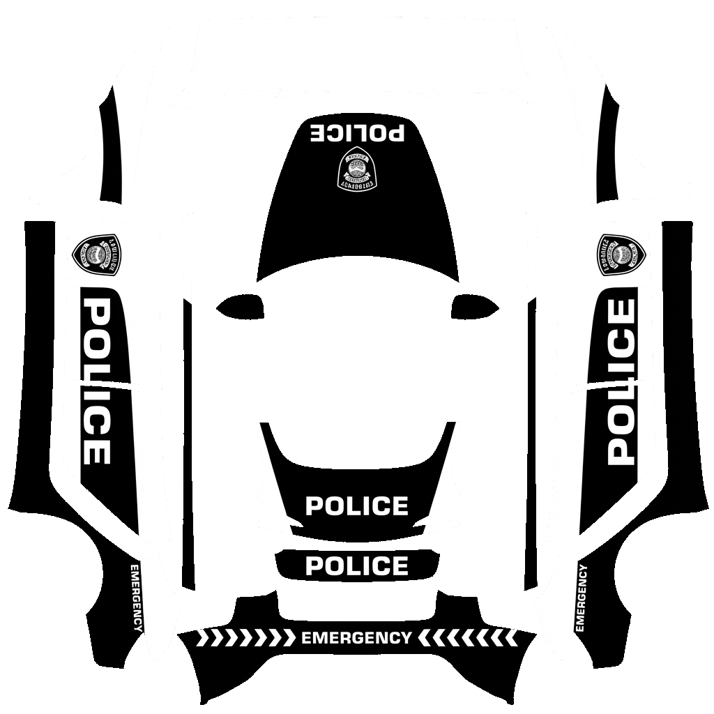 Tesla Model 3 (2024+) Standard & Premium with a Police wrap, 3D Paint Shop preview