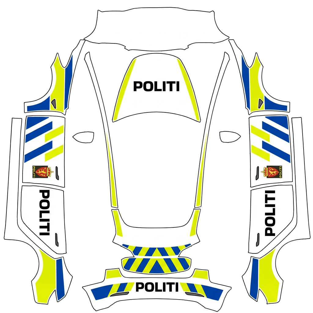 Police Tesla Model 3 wrap PNG - flat 1024x1024 wrap PNG template for Tesla Model 3 Paint Shop