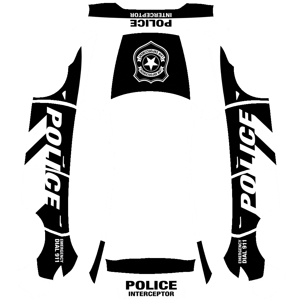 Police Tesla Model Y (2025+) Premium wrap PNG - flat 1024x1024 wrap PNG template for Tesla Model Y (2025+) Premium Paint Shop