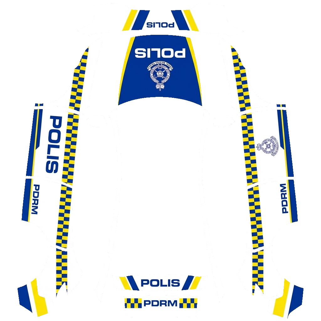Police Tesla Model Y (2025+) Premium wrap PNG - flat 1024x1024 wrap PNG template for Tesla Model Y (2025+) Premium Paint Shop