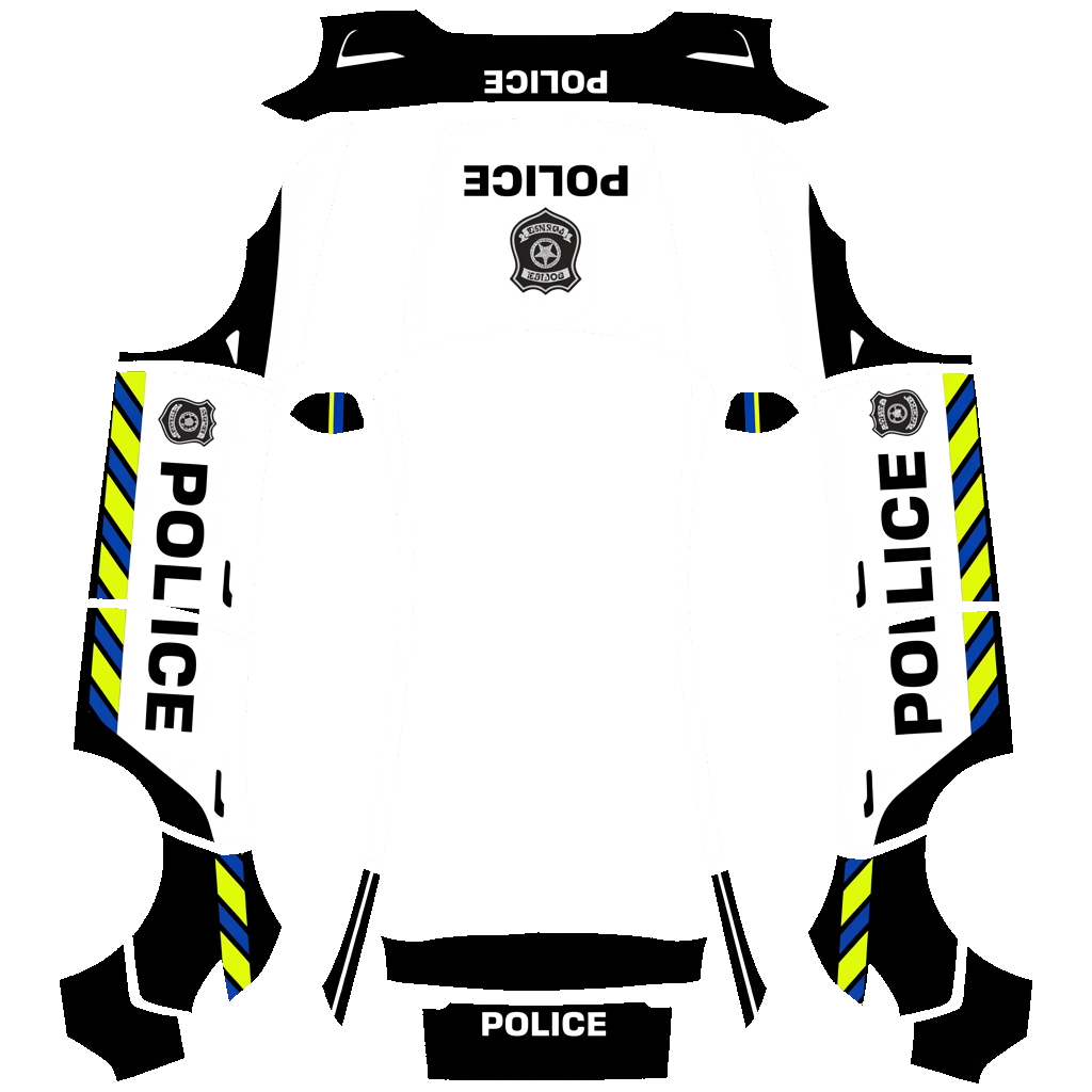 Police Tesla Model Y (2025+) Premium wrap PNG - flat 1024x1024 wrap PNG template for Tesla Model Y (2025+) Premium Paint Shop