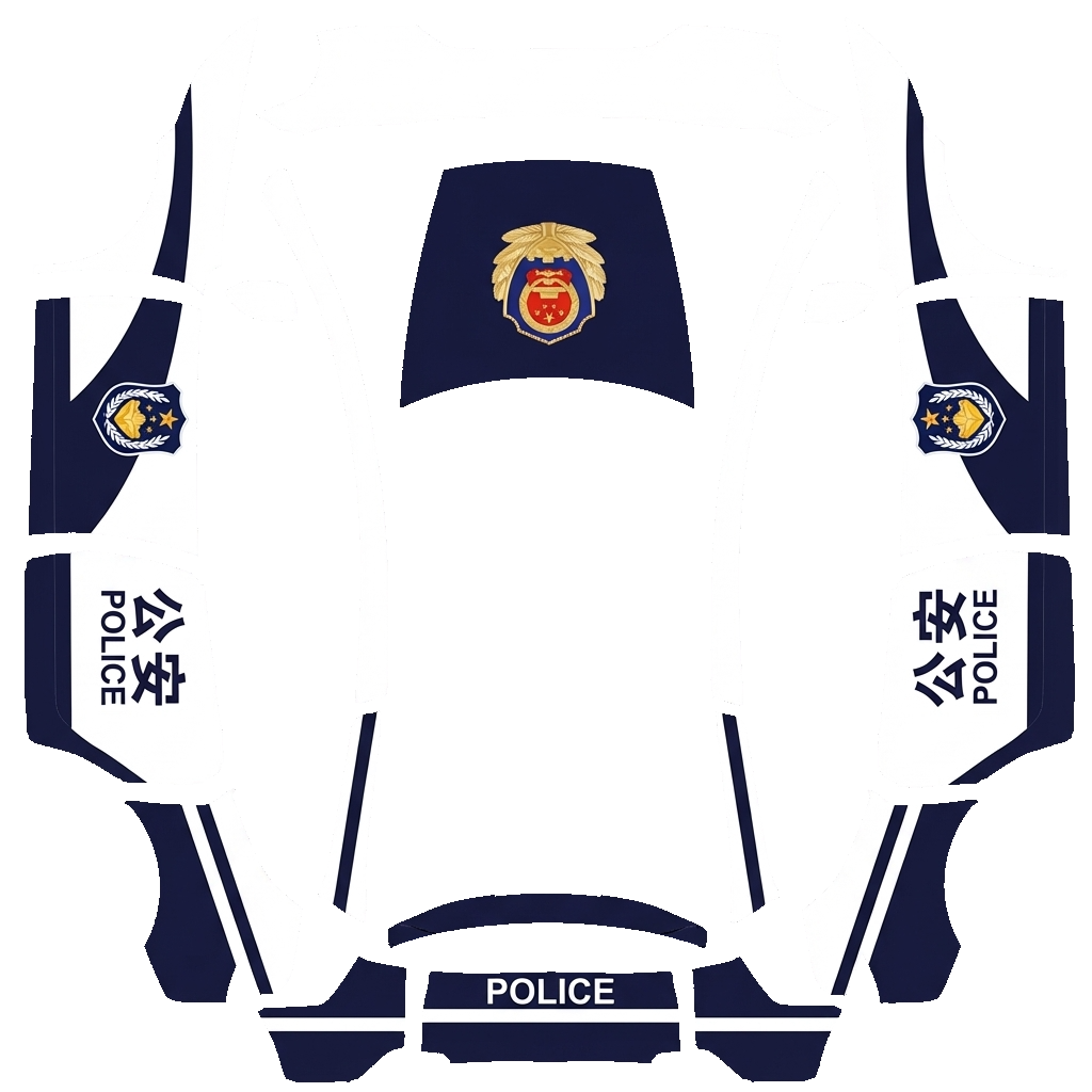 Police Tesla Model Y L wrap PNG - flat 1024x1024 wrap PNG template for Tesla Model Y L Paint Shop