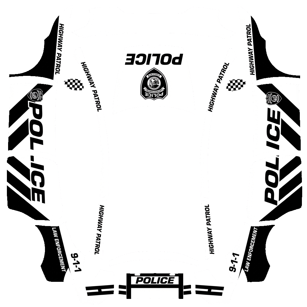Police Tesla Model Y L wrap PNG - flat 1024x1024 wrap PNG template for Tesla Model Y L Paint Shop