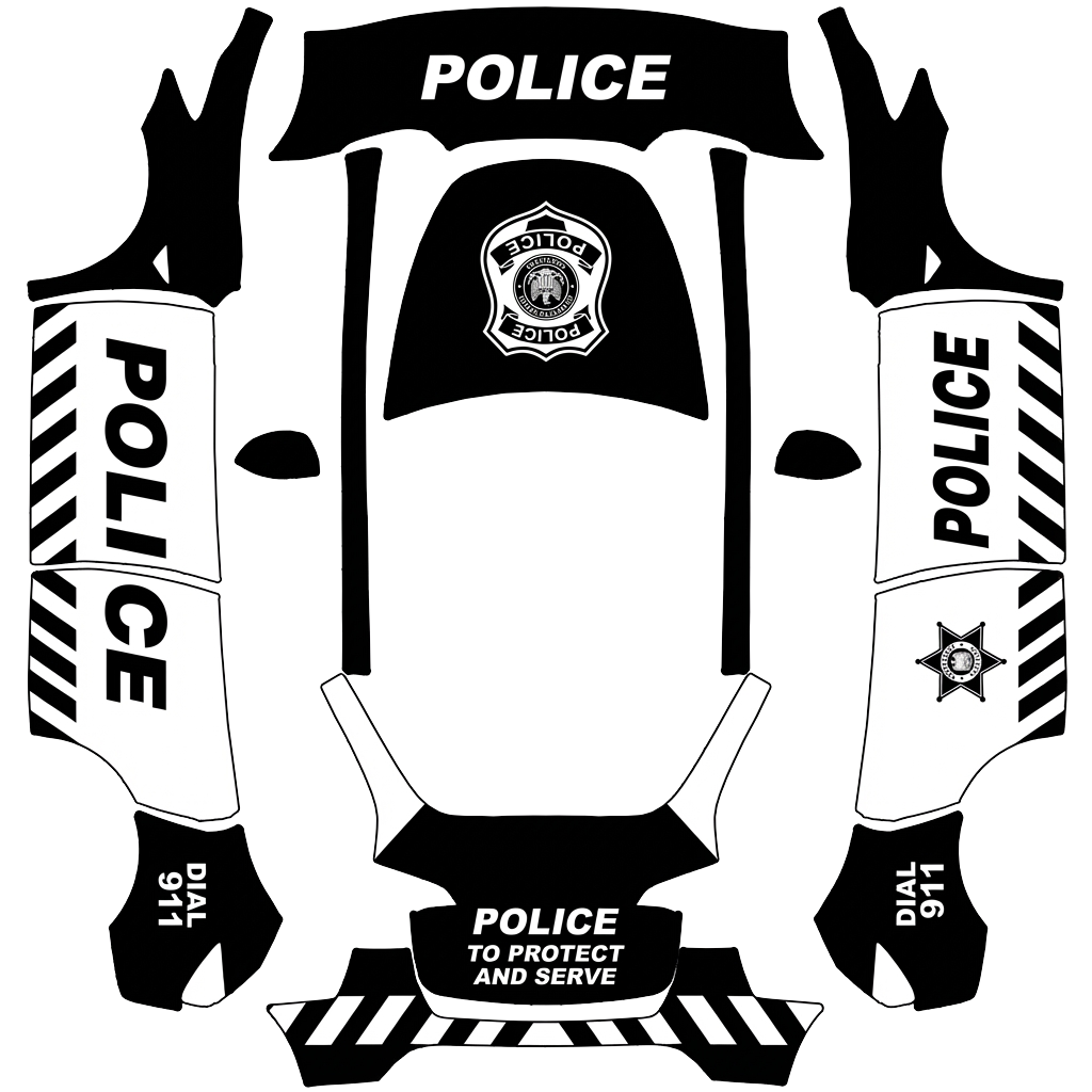 Police Tesla Model Y wrap PNG - flat 1024x1024 wrap PNG template for Tesla Model Y Paint Shop