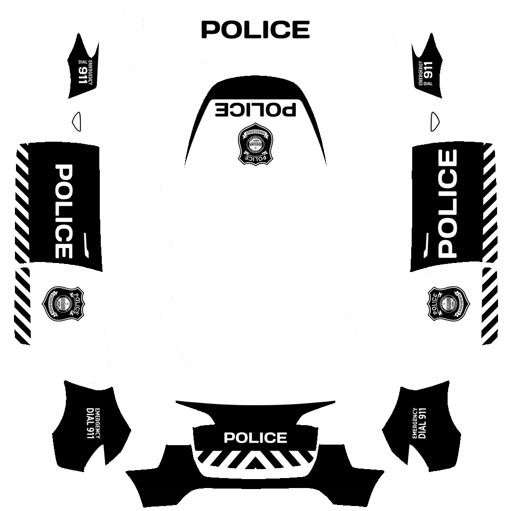 Police Tesla Model Y wrap PNG - flat 1024x1024 wrap PNG template for Tesla Model Y Paint Shop