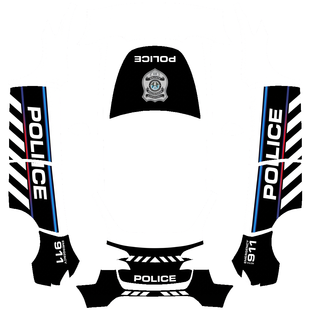 Police Tesla Model Y wrap PNG - flat 1024x1024 wrap PNG template for Tesla Model Y Paint Shop