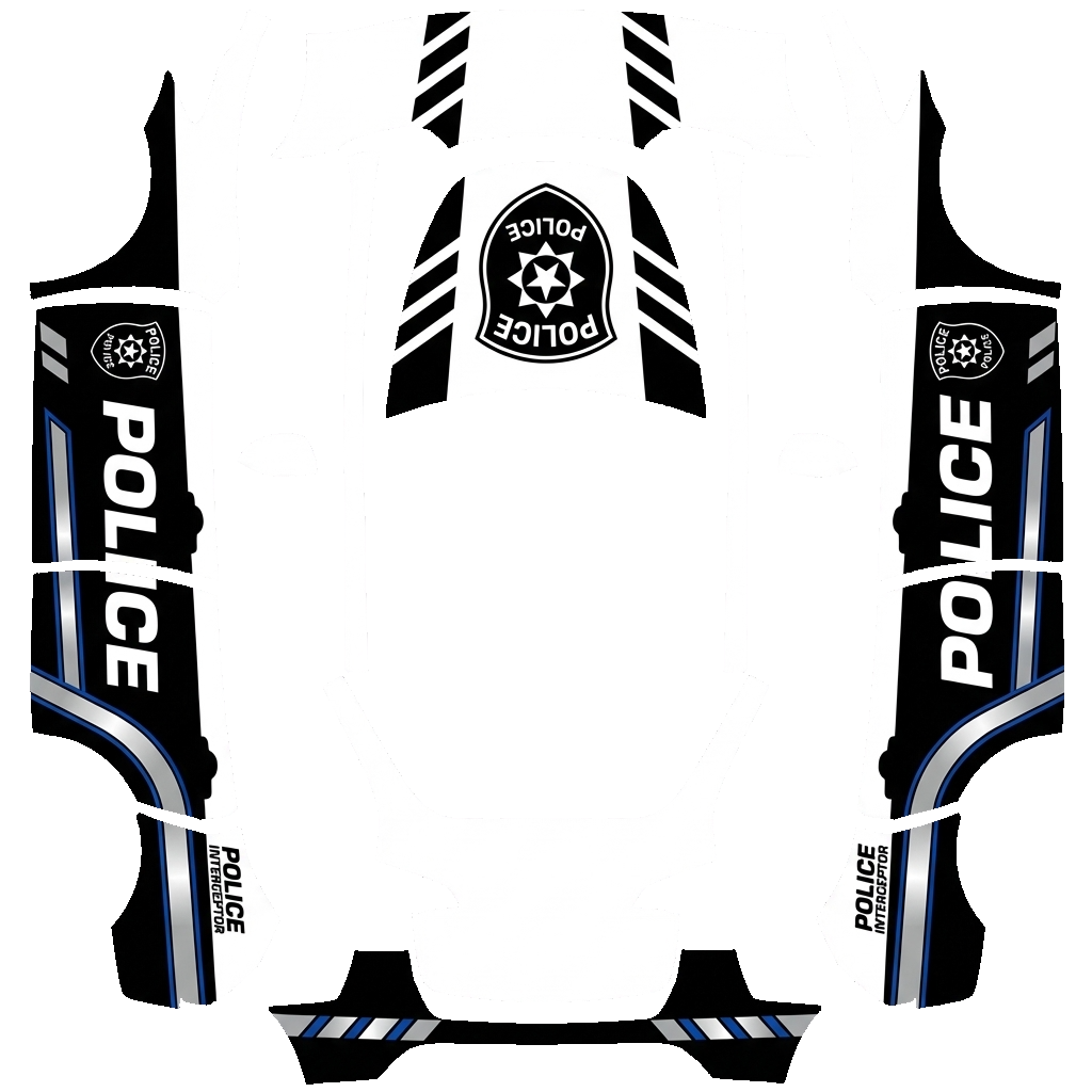 Police Tesla Model Y wrap PNG - flat 1024x1024 wrap PNG template for Tesla Model Y Paint Shop