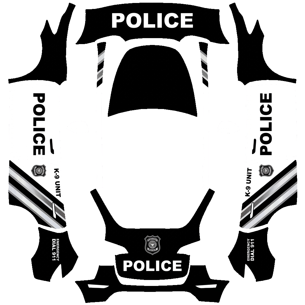 Police Tesla Model Y wrap PNG - flat 1024x1024 wrap PNG template for Tesla Model Y Paint Shop