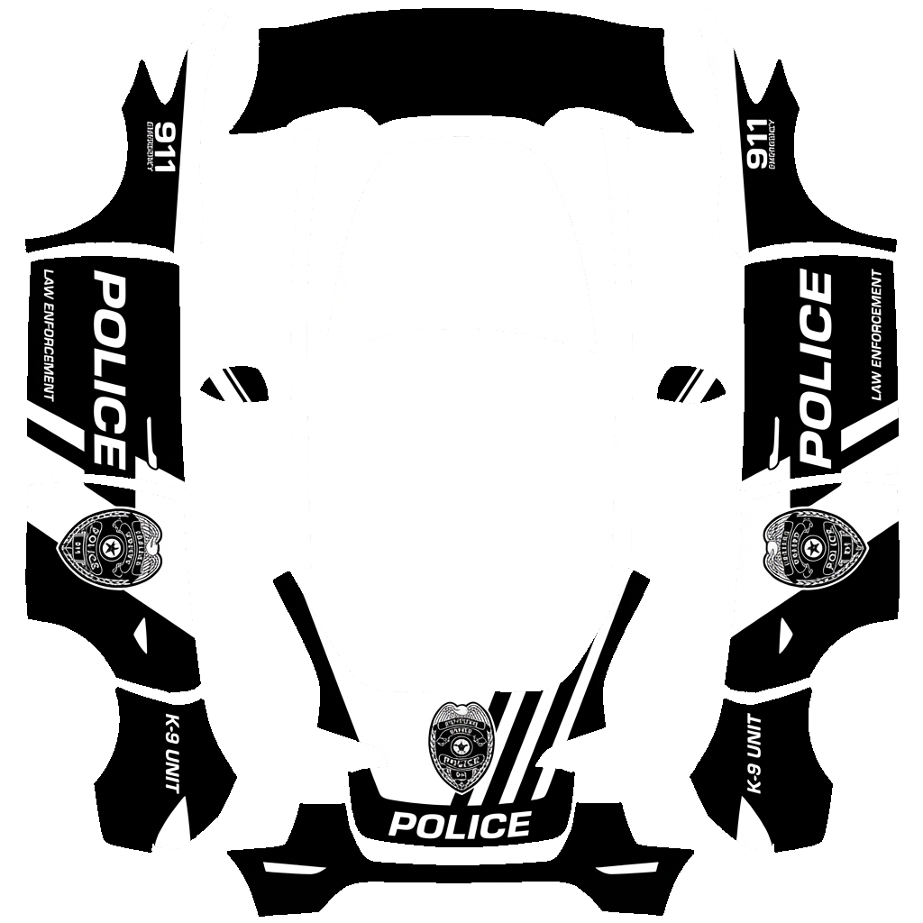 Police Tesla Model Y wrap PNG - flat 1024x1024 wrap PNG template for Tesla Model Y Paint Shop