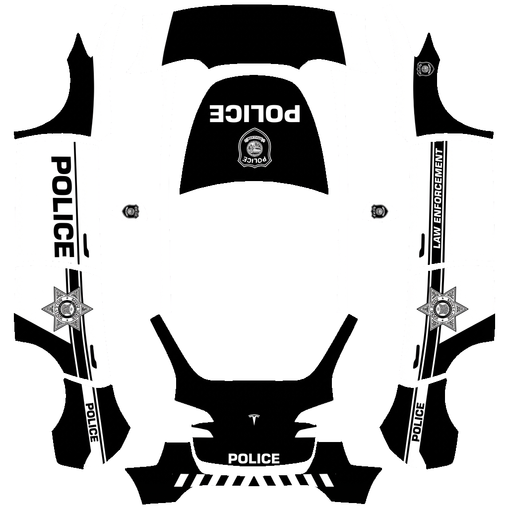 Police Tesla Model Y wrap PNG - flat 1024x1024 wrap PNG template for Tesla Model Y Paint Shop