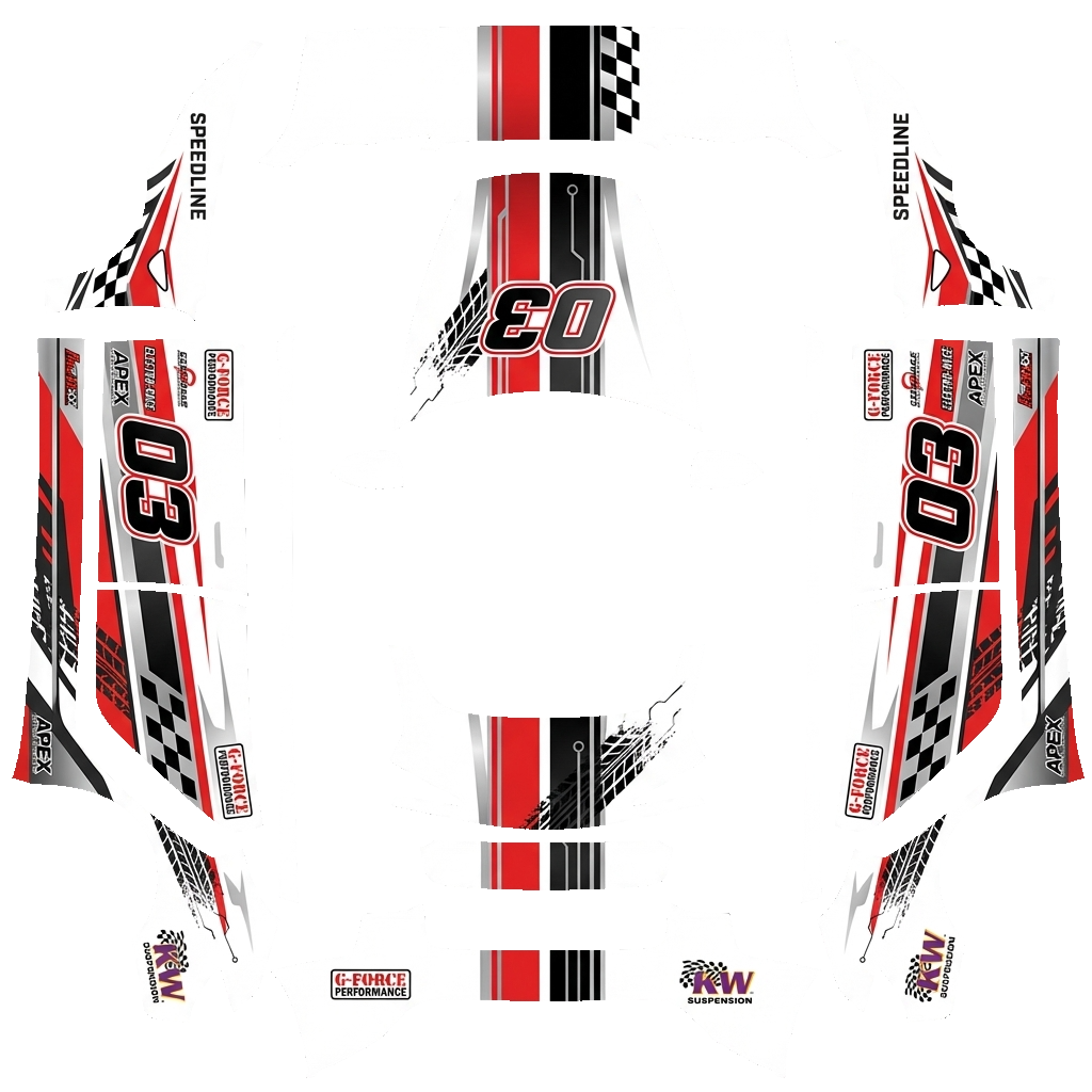 Racing Tesla Model 3 (2024+) Standard & Premium wrap PNG - flat 1024x1024 wrap PNG template for Tesla Model 3 (2024+) Standard & Premium Paint Shop