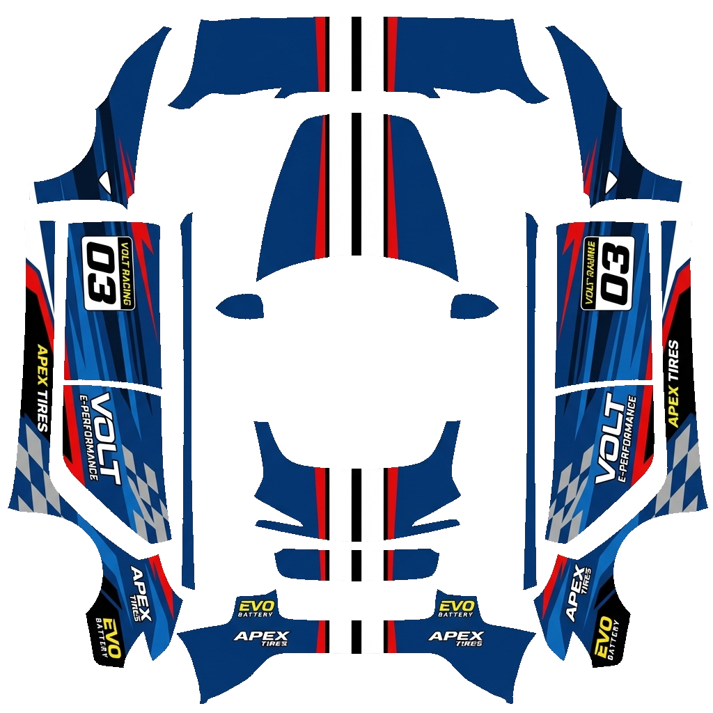 Racing Tesla Model 3 (2024+) Standard & Premium wrap PNG - flat 1024x1024 wrap PNG template for Tesla Model 3 (2024+) Standard & Premium Paint Shop