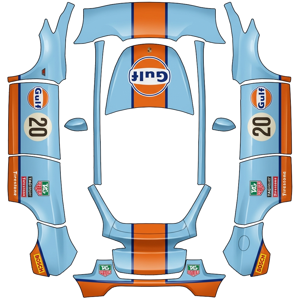 Racing Tesla Model Y wrap PNG - flat 1024x1024 wrap PNG template for Tesla Model Y Paint Shop