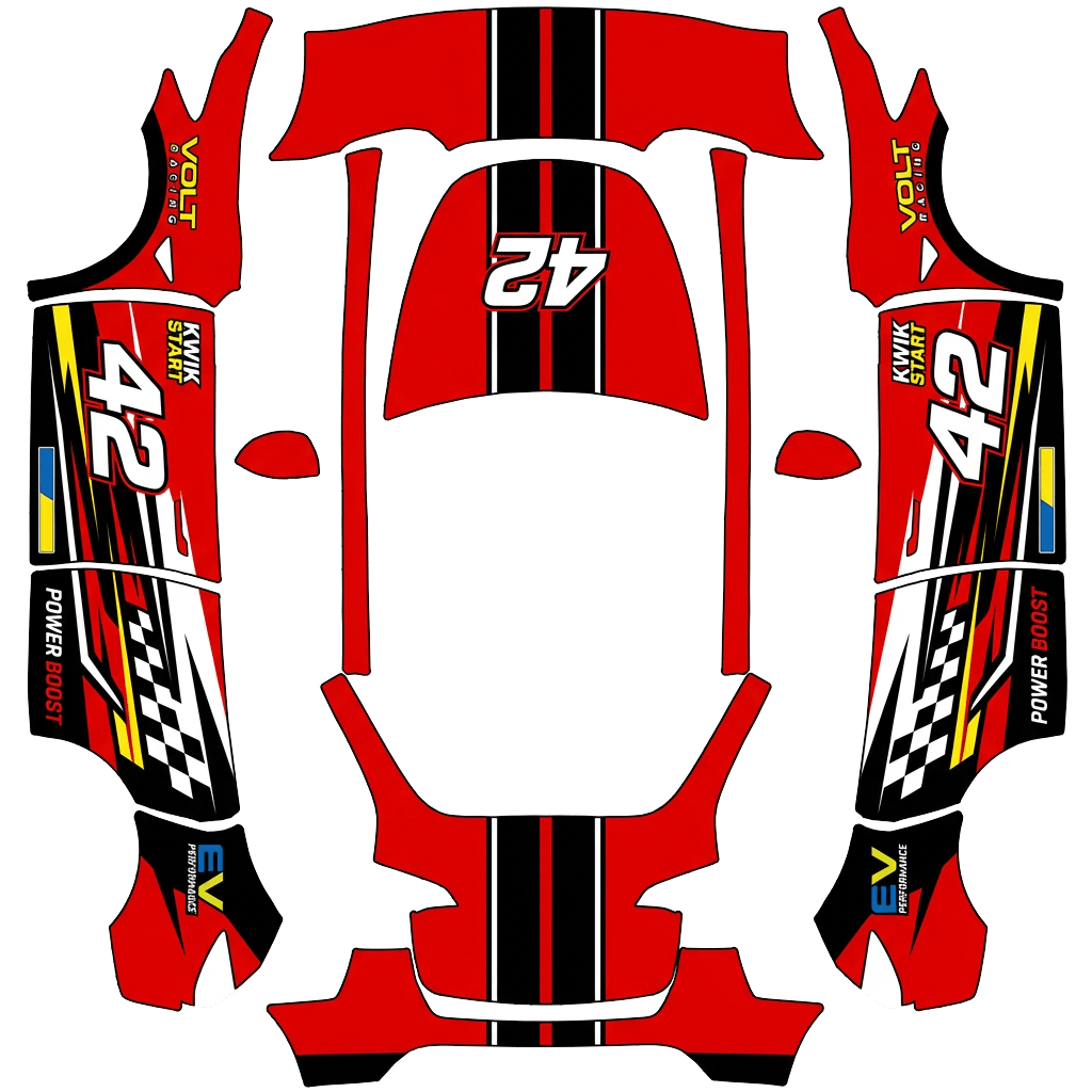 Racing Tesla Model Y wrap PNG - flat 1024x1024 wrap PNG template for Tesla Model Y Paint Shop