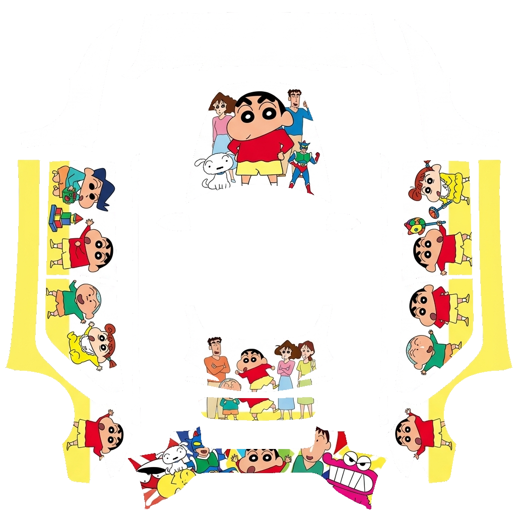 Shinchan Tesla Model 3 (2024+) Standard & Premium wrap PNG - flat 1024x1024 wrap PNG template for Tesla Model 3 (2024+) Standard & Premium Paint Shop