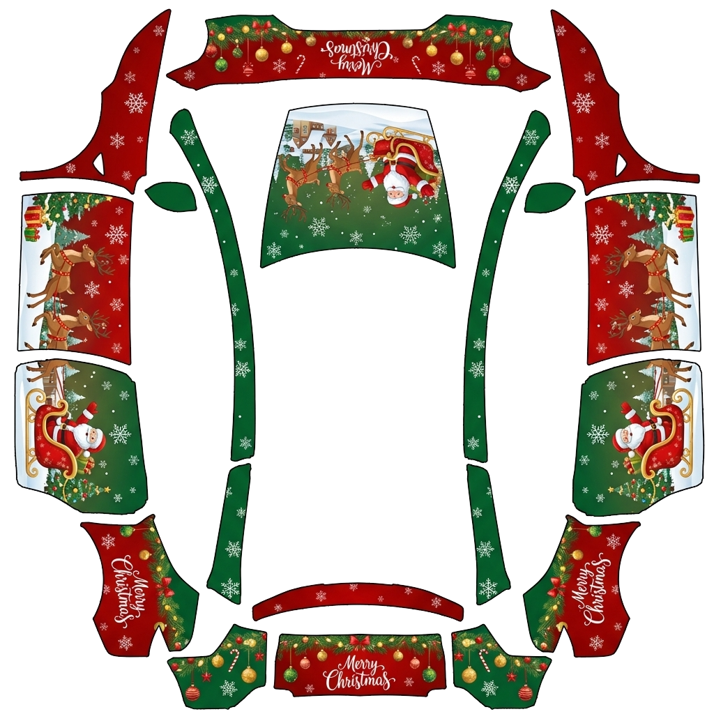 Snow Tesla Model Y L wrap PNG - flat 1024x1024 wrap PNG template for Tesla Model Y L Paint Shop