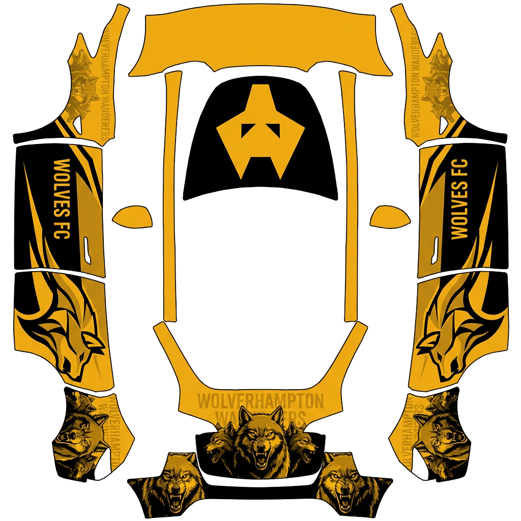 Wolf Tesla Model Y wrap PNG - flat 1024x1024 wrap PNG template for Tesla Model Y Paint Shop