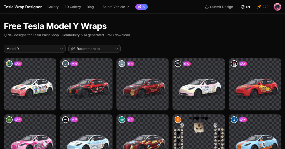 Tesla Model Y Custom Wraps - Free Templates Download
